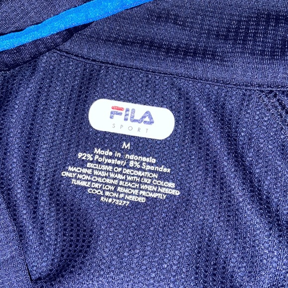 Fila Sport Medium Quarter Zip Medium Pullover Blue Jacket - Picture 4 of 6